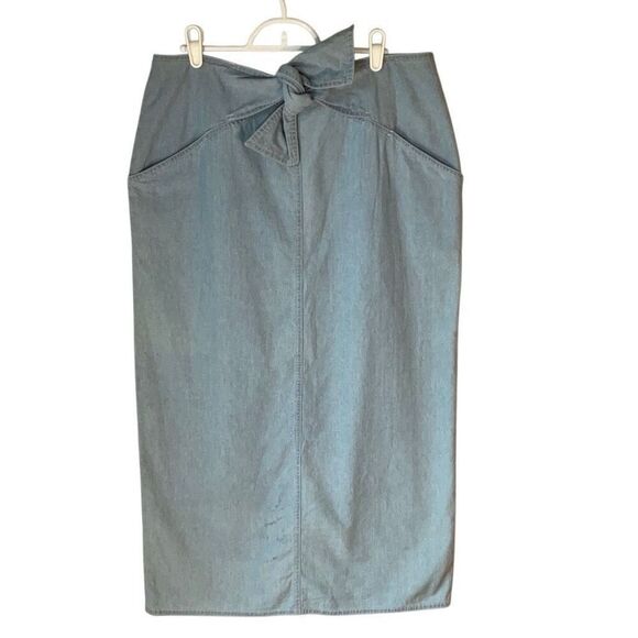 Deadstock Vintage ‘91 Izod Denim Tie Waist Maxi Skirt from Talbot’s! Size 14 jam - Picture 11 of 16
